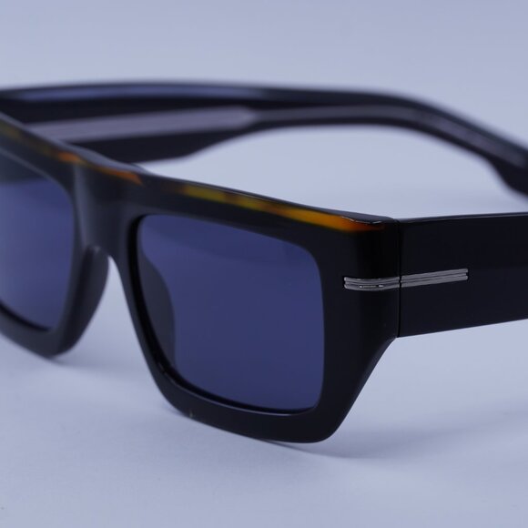 Hugo BOSS 1502/S 0I62 KU Sunglasses Black/Havana Rectangle Frame, Blue Lenses - Picture 5 of 11